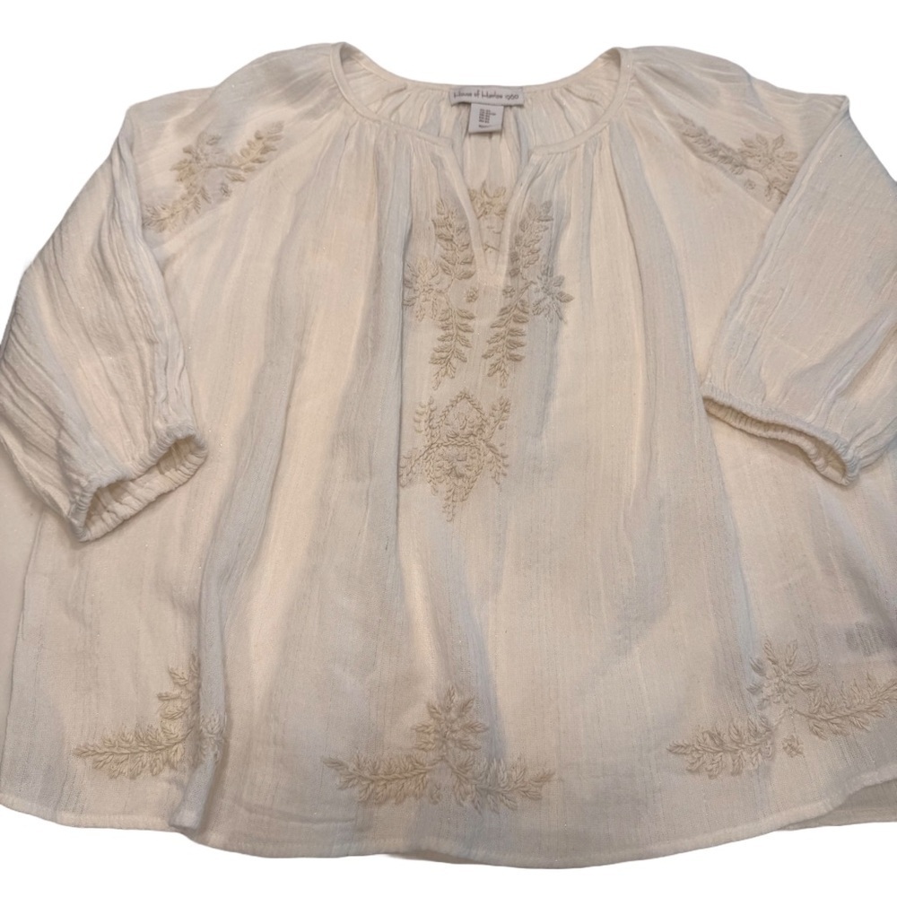 House of Harlow Women’s Embroidered Ivory Top Blouse Sz XS  Fits Like M NWOT